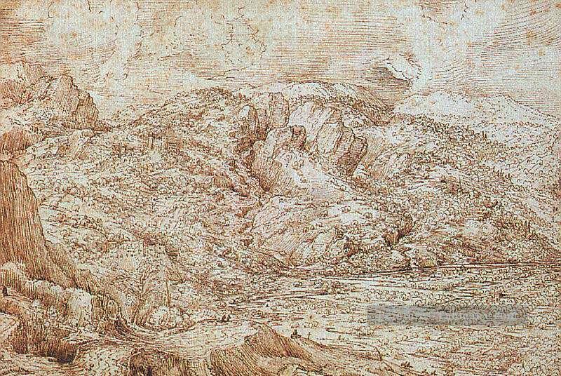 Paysage des Alpes flamand Renaissance paysan Pieter Bruegel l’Ancien Peintures à l'huile